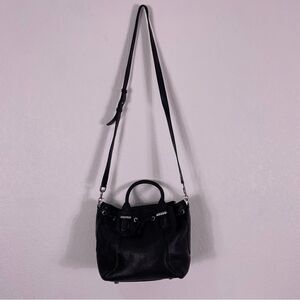 Mackage Black Leather Satchel Crossbody Purse